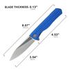 Petrified fish G10 handle D2 steel blade 2CR13 liner ball bearing flipper folding knife camping hunting EDC pocket tool PF818 (Blue, Satin) view 3