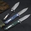Petrified fish G10 handle D2 steel blade 2CR13 liner ball bearing flipper folding knife camping hunting EDC pocket tool PF818 (Blue, Satin) view 4