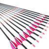 24pc ID 4.2mm .165" Custom Length 22-32 Inch Carbon Arrows Spine 300 350 400 500 600 700 800 900 1000 1100 1300 1500 1800 Target Practice & Hunting Arrow Rotatable Nock for Recurve Bow Compound Bow view 2