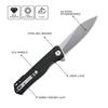 Petrified fish G10 handle D2 steel blade 2CR13 liner ball bearing flipper folding knife camping hunting EDC pocket tool PF818 (Black, Stonewash) view 2