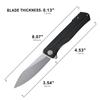 Petrified fish G10 handle D2 steel blade 2CR13 liner ball bearing flipper folding knife camping hunting EDC pocket tool PF818 (Black, Stonewash) view 3