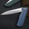Petrified fish G10 handle D2 steel blade 2CR13 liner ball bearing flipper folding knife camping hunting EDC pocket tool PF818 (Blue, Stonewash) view 4