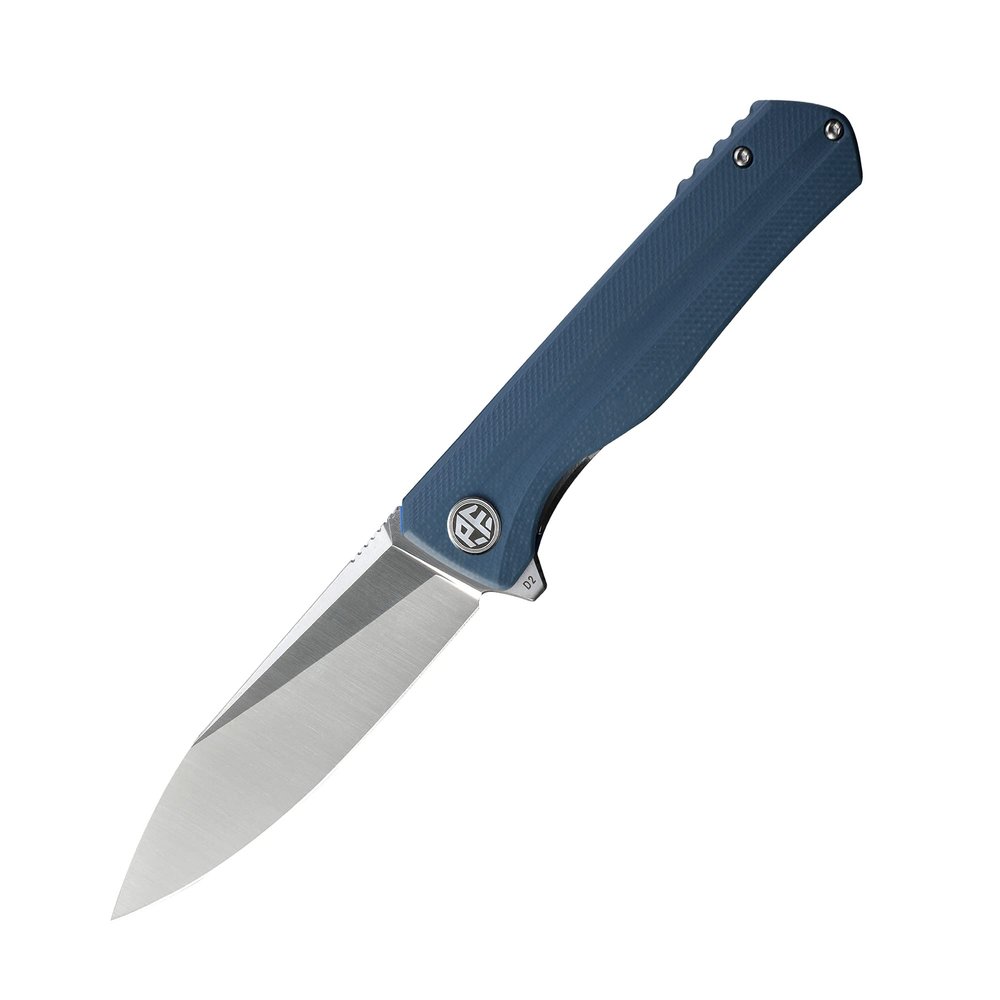 Petrified fish G10 handle D2 steel blade 2CR13 liner ball bearing flipper folding knife camping hunting EDC pocket tool PF818 (Gray, Satin)