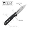 Petrified fish G10 handle D2 steel blade 2CR13 liner ball bearing flipper folding knife camping hunting EDC pocket tool PF818 (Black, Satin) view 2