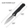 Petrified fish G10 handle D2 steel blade 2CR13 liner ball bearing flipper folding knife camping hunting EDC pocket tool PF818 (Black, Satin) view 3
