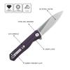 Petrified fish G10 handle D2 steel blade 2CR13 liner ball bearing flipper folding knife camping hunting EDC pocket tool PF818 (Purple, Satin) view 2