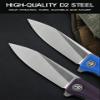 Petrified fish G10 handle D2 steel blade 2CR13 liner ball bearing flipper folding knife camping hunting EDC pocket tool PF818 (Purple, Satin) view 4