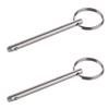 2 Pack Quick Release Pin, Diameter 3/16"(4.8mm), Overall Length 2-1/2"(65mm), Usable Length 2"(51mm), Full 316 Stainless Steel, Bimini Top Pin, Marine Hardware view 1