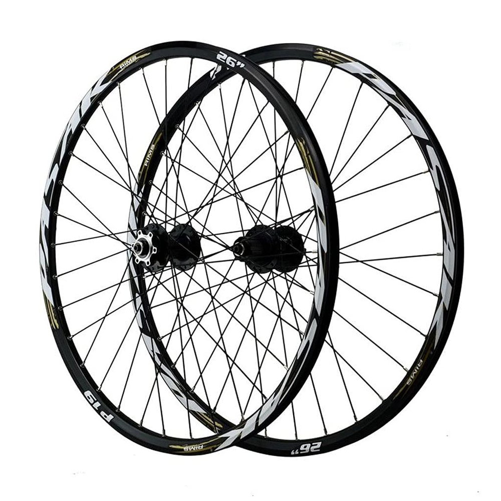 LvTu Mountain Bike Wheelset 26/27.5/29 inch Alloy Disc Brake Sealed Bearing Wheel 7-12 Speed Cassette 32H Rim(Black,26 inch)