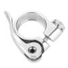 Aluminium Alloy Seat Clamp, Ultralight Bike Seat Clamp Quick Release Seatpost Clamp for Road Mountain Bikes (Silver)