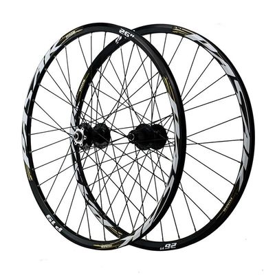 LvTu Mountain Bike Wheelset 26/27.5/29 inch Alloy Disc Brake Sealed Bearing Wheel 7-12 Speed Cassette 32H Rim(Black,27.5 inch)