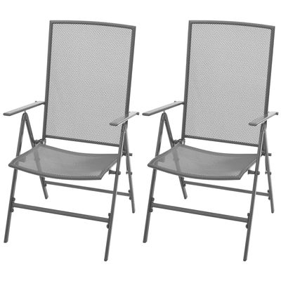 FAMIROSA Stackable Garden Chairs 2 pcs Steel Gray