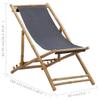 FAMIROSA Deck Chair Bamboo and Canvas Dark Gray view 2