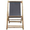 FAMIROSA Deck Chair Bamboo and Canvas Dark Gray view 3