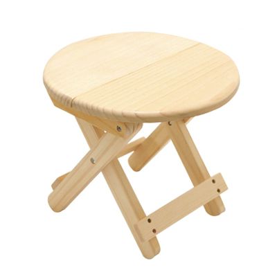phsmoo Footstool Camping Stool Solid Wood Pine Portable Folding Outdoor Stool Suitable for Indoor and Outdoor