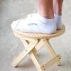 phsmoo Footstool Camping Stool Solid Wood Pine Portable Folding Outdoor Stool Suitable for Indoor and Outdoor view 2