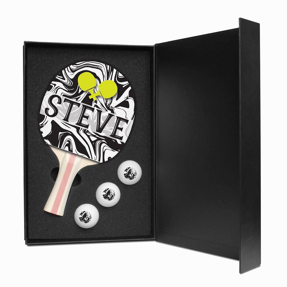 Infusion Table Tennis Paddle and Balls Gift Box Set (Steve Design)