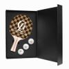 Infusion Table Tennis Paddle and Balls Gift Box Set (Maroon/Tan Checkerboard Design) view 1