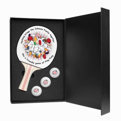 Ping Pong Paddle and Balls Boxed Gift Set (Friendly Family Game Design)