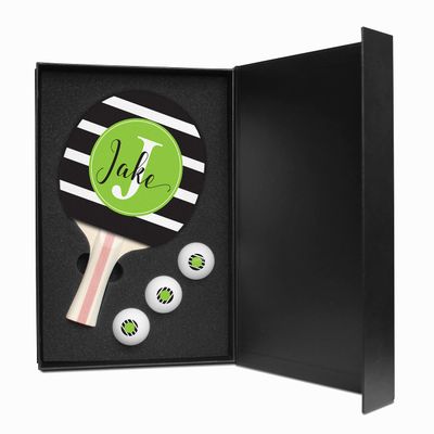 Ping Pong Paddle and Balls Boxed Gift Set (Jake Design)