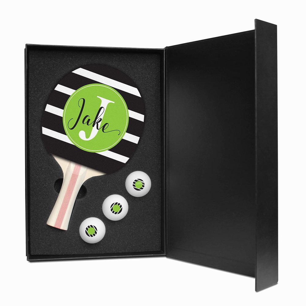 Ping Pong Paddle and Balls Boxed Gift Set (Jake Design)