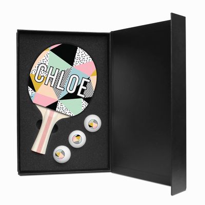 Ping Pong Paddle and Balls Boxed Gift Set (Chloe Design)