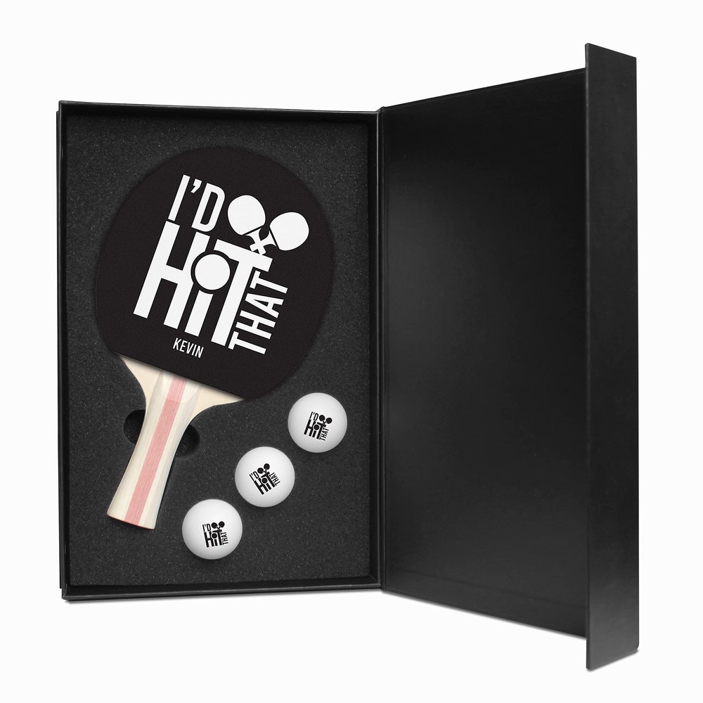 Infusion Table Tennis Paddle and Balls Gift Box Set (I'd Hit That Design)
