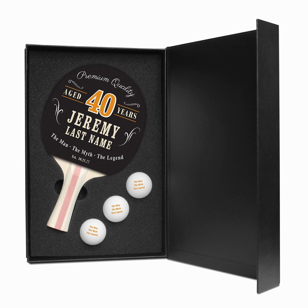 Infusion Table Tennis Paddle and Balls Gift Box Set (Premium Quality Birthday Design)