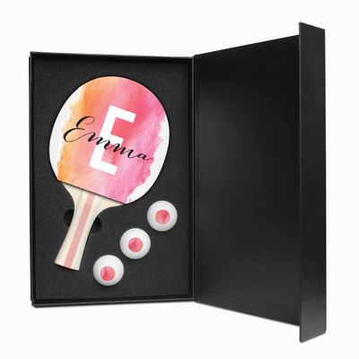 Infusion Table Tennis Paddle and Balls Gift Box Set (Emma Design)