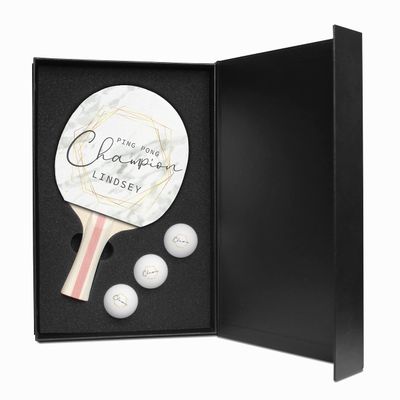 Infusion Table Tennis Paddle and Balls Gift Box Set (Ping Pong Champion Design)