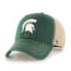47 NCAA Trawler Primary Logo Team Color Mesh Trucker Clean Up Adjustable Hat, Adult One Size Fits All - Michigan State Spartans Green view 1