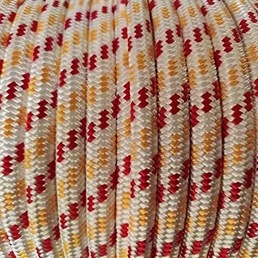 MarineNow UHMWPE Core Polyester Cover Low Stretch Sailing Rope Choose Size/Length/Color (12 mm (1/2"), 300 ft, Red & Yellow Fleck)