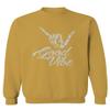 0013. Big Good Vibe Bones Hand Shaka Cool Vintage Hipster Graphic Men's Crewneck Sweatshirt (Gold Large) view 1
