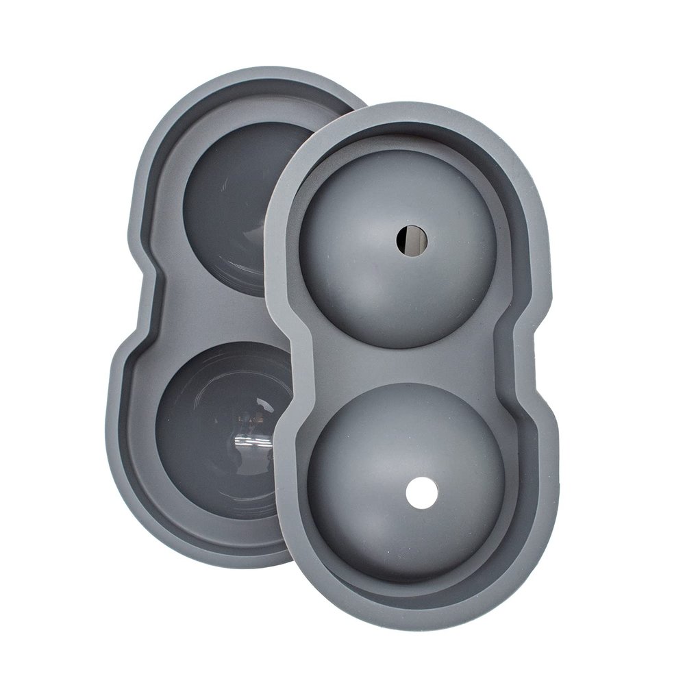 BAR BEER WINE SPIRITS 3 barY3 Grey Silicone Ball ICE Tray (2 Ball)