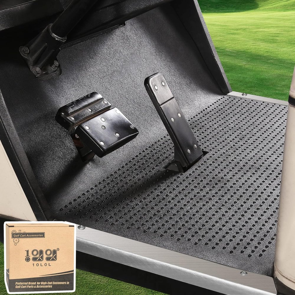 10L0L Golf Cart Full Coverage Liner Floor Mat for EZGO TXT 1996-up Electric and Gas, Black