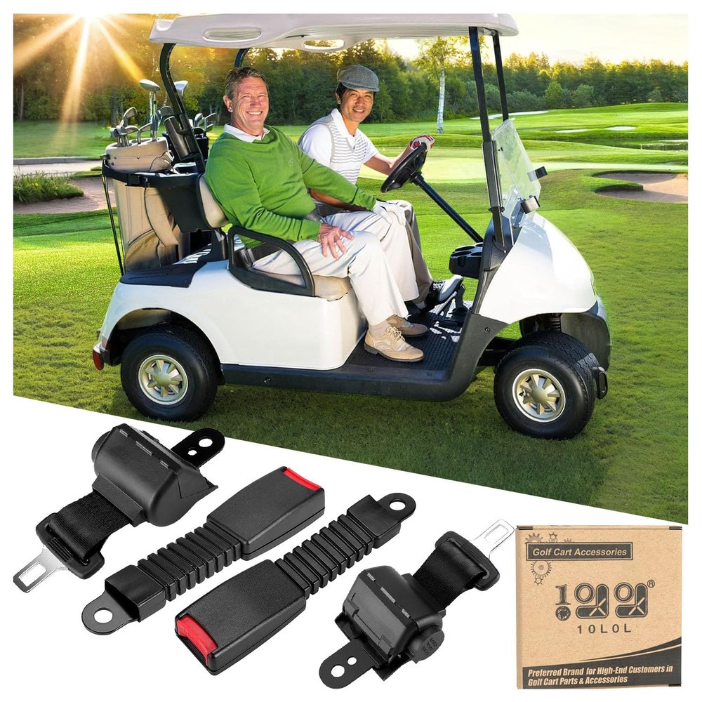 10L0L 2PCS Universal Golf Cart Seat Belt Kit for EZGO, Yamaha, Club Car, Fits Front Rear Seat (Not Include Bracket)