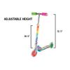 Ozbozz Rainbow Folding Scooter with Light-Up Wheels, Adjustable Height, Rear Brake, for Kids Ages 5 and Up - Portable Design view 3