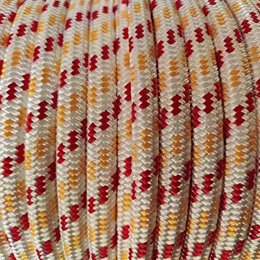 MarineNow UHMWPE Core Polyester Cover Low Stretch Sailing Rope Choose Size/Length/Color (12 mm (1/2"), 180 ft, Red & Yellow Fleck)