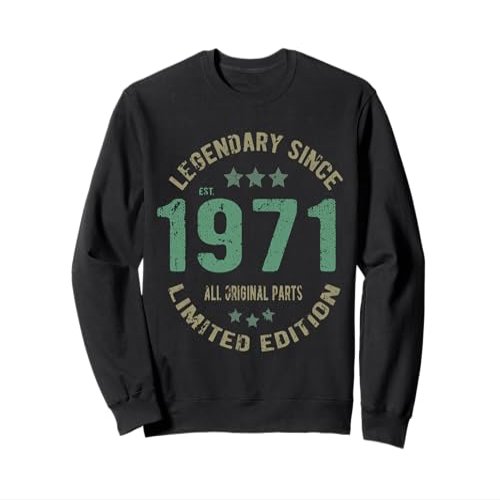 55 Year Old Bday Legend Since 1971 - Vintage 55th Birthday Sweatshirt