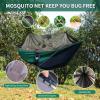 Camping Hammock with Net,Travel Portable Lightweight Hammocks with Tree Straps and Solid D-Shape Carabiners,Parachute Nylon Hammock for Outsides Backpacking Beach Backyard Patio Hiking view 2