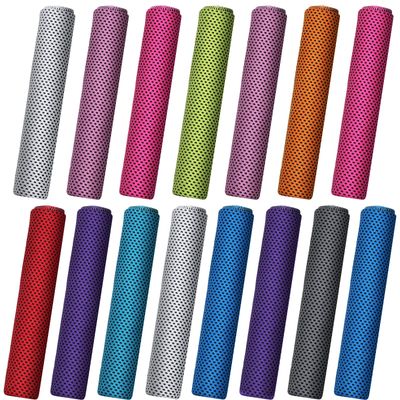 BBTO Cooling Towel Microfiber Ice Cool Cold Sport Face and Neck Soft Breathable Chilly Sweat Towel for Yoga Gym Workout Hot Weather Camping Running, 32 x 12 Inches(Mixed Colors,15 Pieces)
