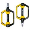 Black Yellow 528 shanmashi Mountain Bike MTB Pedals Aluminium Bicycle BMX Flat Pedal with Removable Non-Slip Studs 9/16 view 2
