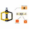 Black Yellow 528 shanmashi Mountain Bike MTB Pedals Aluminium Bicycle BMX Flat Pedal with Removable Non-Slip Studs 9/16 view 3