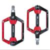 Black Red 528 shanmashi Mountain Bike MTB Pedals Aluminium Bicycle BMX Flat Pedal with Removable Non-Slip Studs 9/16 view 2