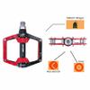 Black Red 528 shanmashi Mountain Bike MTB Pedals Aluminium Bicycle BMX Flat Pedal with Removable Non-Slip Studs 9/16 view 3