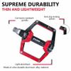 Black Red 528 shanmashi Mountain Bike MTB Pedals Aluminium Bicycle BMX Flat Pedal with Removable Non-Slip Studs 9/16 view 4