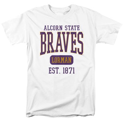 Alcorn State University Official Est. Date Unisex Adult T-Shirt, White, 5X-Large