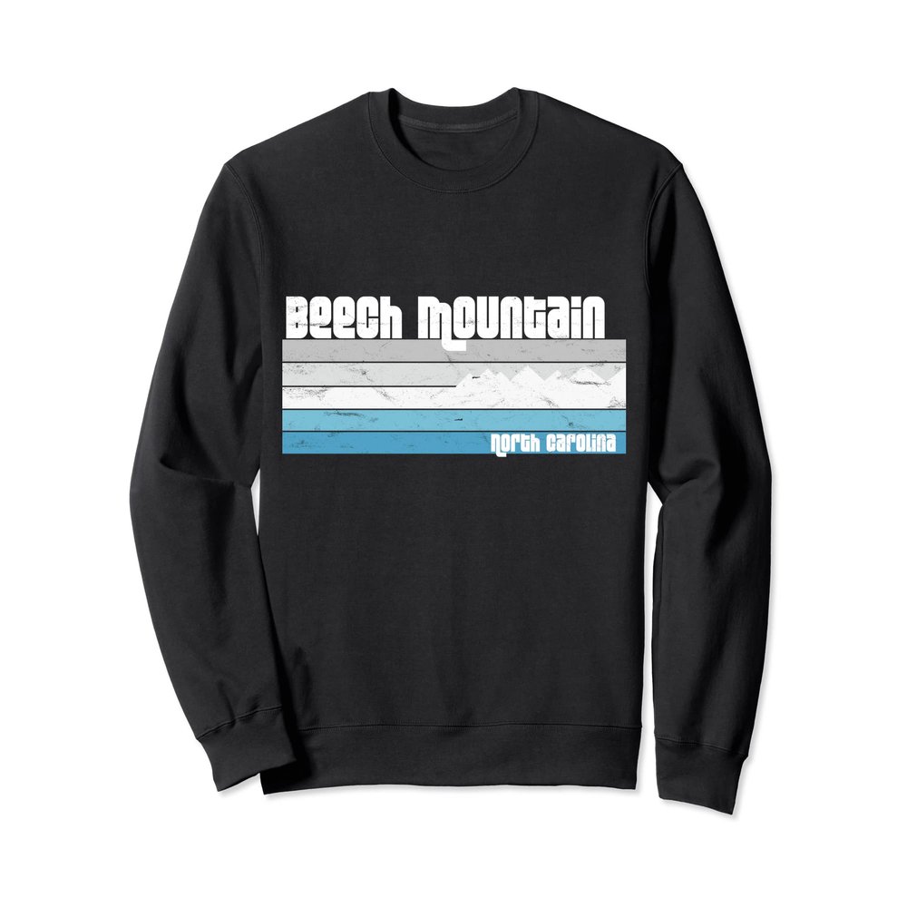 Beech Mountain North Carolina NC Retro Skiing Hiking Sweatshirt