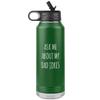 Funny Father's Day Water Bottle Ask Me About My Dad Jokes Insulated Tumbler 32oz BPA Free view 1