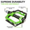 Black Green 528 shanmashi Mountain Bike MTB Pedals Aluminium Bicycle BMX Flat Pedal with Removable Non-Slip Studs 9/16 view 4